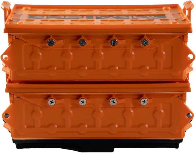 YakAttack TracPak Combo Kit – Orange | 2 Stackable Storage Boxes + Quick Release Track Base | Fits MightyMount, GearTrac & Most Kayak Tracks | Space-Saving Fishing Storage | Compact Kayaking Box