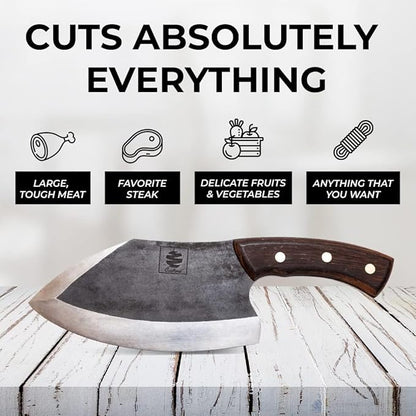 COOLINA The Real Duo Lixy & Promaja High Carbon Steel Knife Set | Versatile Handmade Knives for Chopping & Dicing, Full Tang, Ergonomic Handles | Perfect for BBQ & Grill