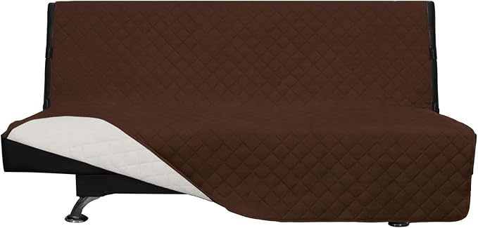 Easy-Going Reversible Couch Cover, Large Futon Sofa, Coffee/Ivory | Machine Washable Slipcover For Dogs, Water Resistant Furniture Mat For Living Room, Non-Slip Sofa Cover, Pet Friendly