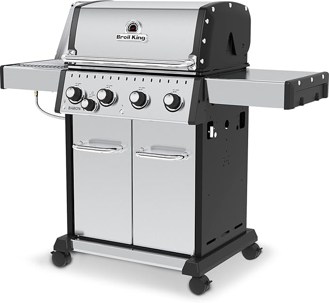 Broil King 875924 Baron S 440 Pro IR, Liquid Propane (LP), Stainless Steel, Black