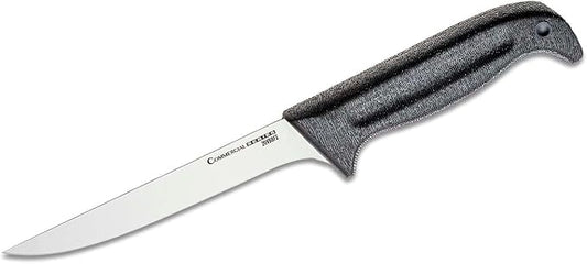 Cold Steel Commercial Series 6" Flexible German 4116 Stainless Steel Fixed Blade Narrow Straight Back Game & Fish Processing Cutting Boning Knife with Ergonomic Kray-Ex Handle