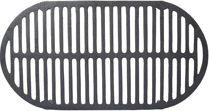 Oval Cast Iron Grill Outdoor, Portable Charcoal Grill and Tabletop Cast Iron Skillet - 100% Cast Iron, Enameled, Durable, Small Charcoal Grill, Camping Stove (Black + Iron + Style 1)