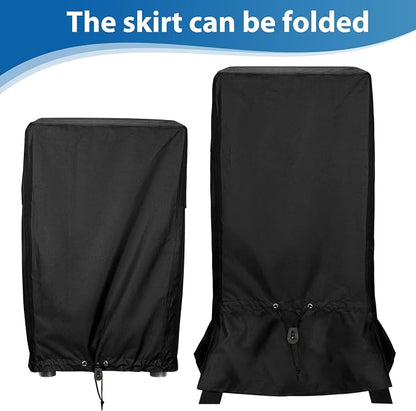 30 inch Waterproof Smoker Cover Compatible with Masterbuilt/East Oak and Most 30-inch Vertical Smoker Models with or Without Legs, Foldable Skirt, Heavy Duty 600D Polyester