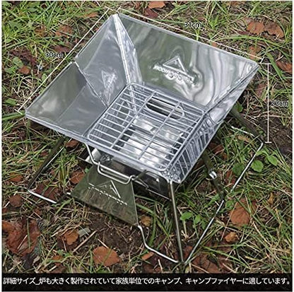 CAMPINGMOON Coal Bed Charcoal Fire Grate Grill Grates Replacement Stainless Steel for Barbecue Multifunction Outdoor Cooking T-172 (1pc, 6.7x6.7-inch)
