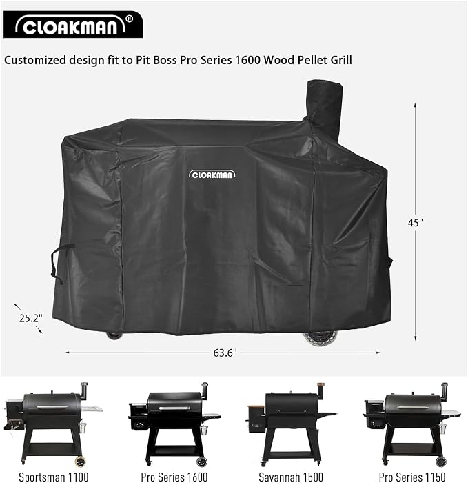 Grill Cover Compatible with Pit Boss Pro Series 1600 | Premium Heavy-Duty Waterproof Grill Cover for Pit Boss Pro Series 1600, Sportsman 1100 and 1600, PB1600PS1/PB1600PS3