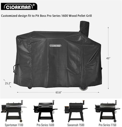 Grill Cover Compatible with Pit Boss Pro Series 1600 | Premium Heavy-Duty Waterproof Grill Cover for Pit Boss Pro Series 1600, Sportsman 1100 and 1600, PB1600PS1/PB1600PS3