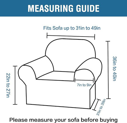H.VERSAILTEX Stretch Velvet Armchair Cover Couch Covers 1 Cushion Chair Slipcover for Living Room Furniture Cover Crafted from Thick Comfy Rich Velour (Chair 31"-49", Black)