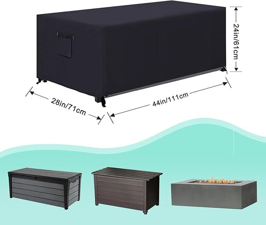 ABCCANOPY Patio Deck Box Cover Waterproof And Dustproof Winter Protection Outdoor Storage Box Cover Universal Furniture Cover 44x28x24 Black