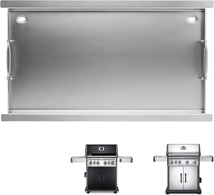 Full-Size Griddle Insert for Napoleon P500 and Rogue 525 Grills, Flat Top Griddle for Prestige/PRO 500 and Rogue 525 gas BBQ grills and Other Brands of Grills of Matching Dimensions