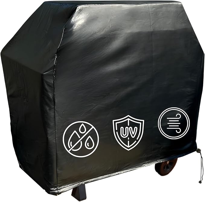 Formosa Covers 56-Inch Grill Cover – Heavy-Duty Waterproof Black Vinyl BBQ Cover – Fits Weber Spirit 300 Series (E-310), Weber Q 3000/3200