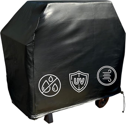 Formosa Covers | All Weather BBQ Outdoor Grill Cover - Soft Cotton Lining Protects Your Stainless Steel Extra Large Freestanding Grill - 84" L x 26" D x 48" H Black Vinyl, Weber, Brinkmann, CharBroil