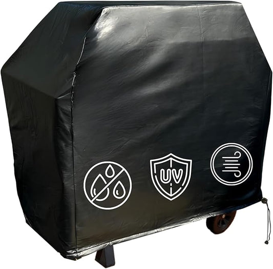 Formosa Covers | All Weather BBQ Outdoor Grill Cover - Soft Cotton Lining Protects Your Stainless Steel Extra Large Freestanding Grill - 84" L x 26" D x 48" H Black Vinyl, Weber, Brinkmann, CharBroil