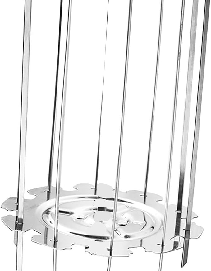Stainless Steel Rotisserie Skewers, 10 Piece Oven Rotisserie Kit with Detachable Skewers and Plates Food Grade for BBQ Grilling Kebabs Chicken Vegetables