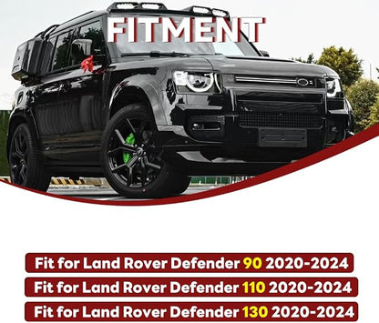 LED Grille Lights for 2020-2025 Land Rover Defender 90 110 130 Front Grill Trim Strips Light with Start Up Animation DRL Lighting Replacement Accessories (White)