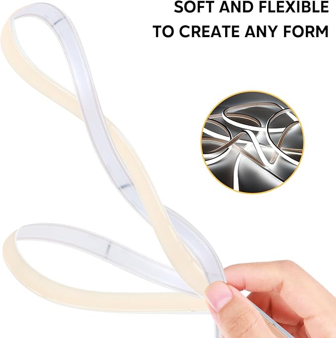 COB LED Strip 10 Meters 32.8 ft Outdoor LED Strip Lights IP67 Waterproof Super Bright Flexible LED Rope Lights Cuttable for Bedroom Outside Kitchen Cabinet Lighting