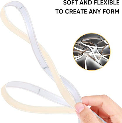 110V Outdoor Waterproof LED Strip Lights Cool White 6000K, 3m 9.84ft COB Light Strip for Outdoor, Kitchen, and Cabinets (Cold White, 9.84ft)