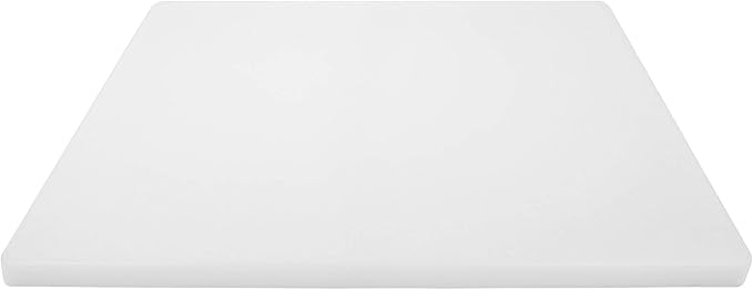 Thick White 18x12 Plastic Restaurant Cutting Board, 0.75 Inch Thick HDPP Poly - NSF Approved for Food Service, Dishwasher Safe - 3/4" Thickness