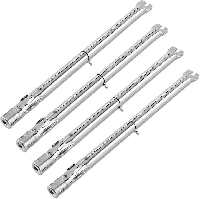 QuliMetal Grill Parts for Weber Genesis 330 – SUS304 Grill Burners for Weber Genesis E310, E320, E330, S310, S320, S330 (2011-2016), Front Control Knob Gas Grills Replace Weber 62762, 4-Pack