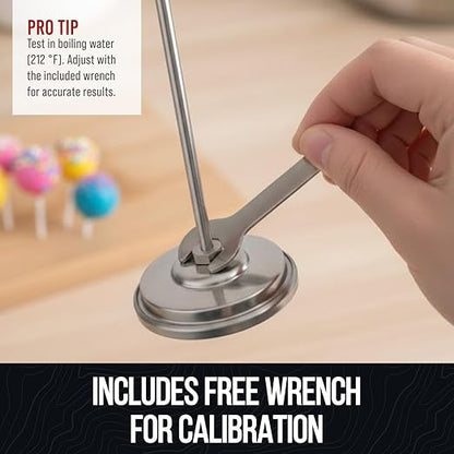 CRAFT911 Candy Thermometer with Pot Clip - Deep Fry Oil Thermometer for Frying and Candle Making (Yellow)