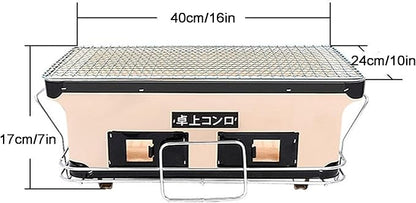 Tabletop Clay Stove, Clay Charcoal Stove Portable Grill, Japanese Clay Charcoal Stove Barbecue Grill 16x10x7 Inches for Outdoor Indoor Camping