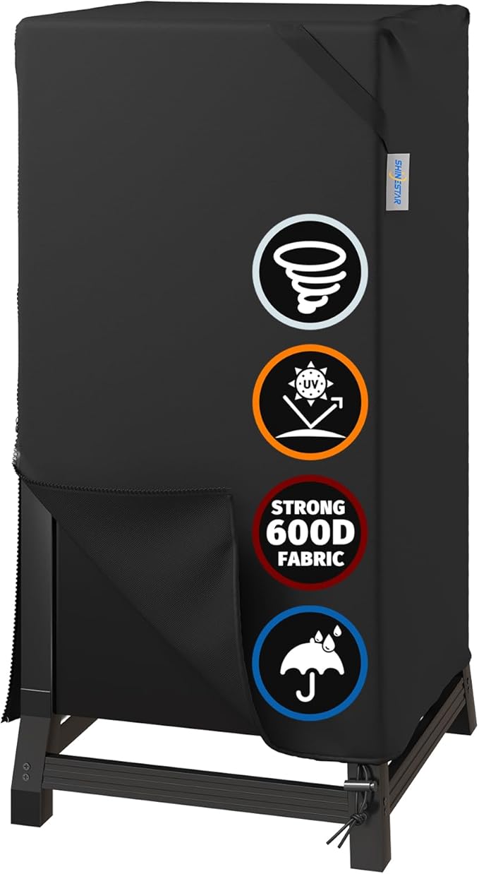 SHINESTAR 30 Inch Electric Smoker Cover for Masterbuilt, East Oak, 600D Heavy Duty Waterproof Vertical Smoker with Zipper & Straps, Grill Cover for Charbroil, Dyna Glo and More 30-Inch Vertical Smoker