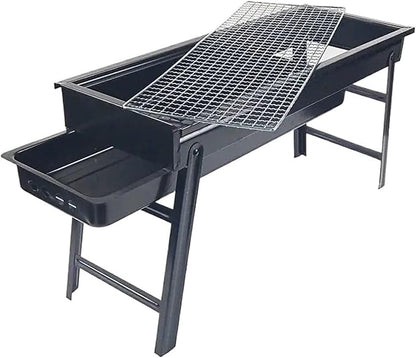 Outdoor BBQ Grills Folding Portable Wood and Carbon Barbecue Charcoal Stove Compatible for Cooking Meat
