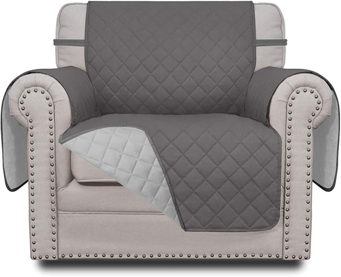 Easy-Going Reversible Couch Cover, Small Chair, Gray/Light Gray | Machine Washable Slipcover For Dogs, Water Resistant Furniture Mat For Living Room, Non-Slip Sofa Cover, Pet Friendly