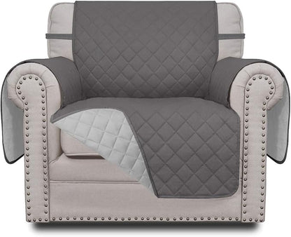 Easy-Going Reversible Couch Cover, Small Chair, Gray/Light Gray | Machine Washable Slipcover For Dogs, Water Resistant Furniture Mat For Living Room, Non-Slip Sofa Cover, Pet Friendly