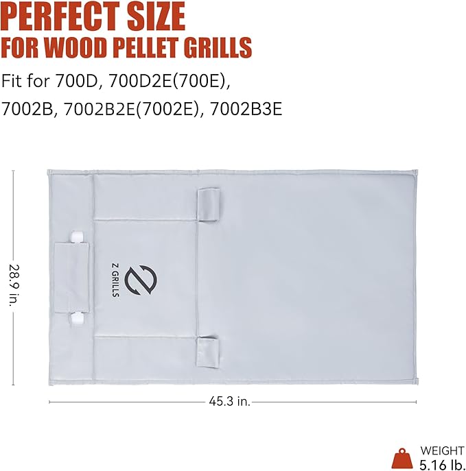 Z GRILLS Thermal Insulation Blanket Fire-Resistant 3-Layer Construction for Enhanced Temperature Preservation, Pellet Savings, Snow Resistance and Waterproof - Ideal for Outdoor Grilling