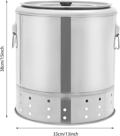 Portable Barbecue Charcoal Barrel Grill Stainless Steel Portable Compact BBQ Charcoal Grill Barrel Charcoal Grill for Camping Picnics Parties Beaches (Capacity: 20 Skewers)