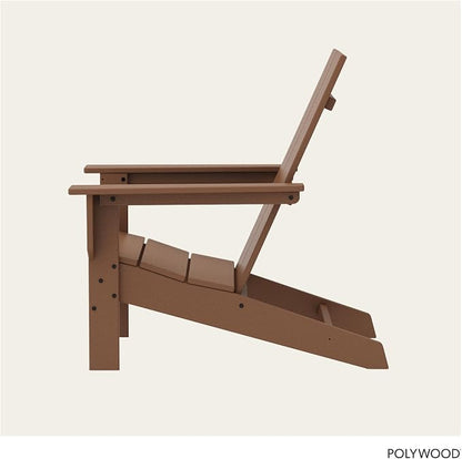 POLYWOOD Contemporary Modern Oversized Adirondack Chair in Teak