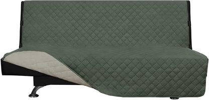Easy-Going Reversible Couch Cover, Large Futon Sofa, Greyish Green/Beige | Machine Washable Slipcover For Dogs, Water Resistant Furniture Mat For Living Room, Non-Slip Sofa Cover, Pet Friendly