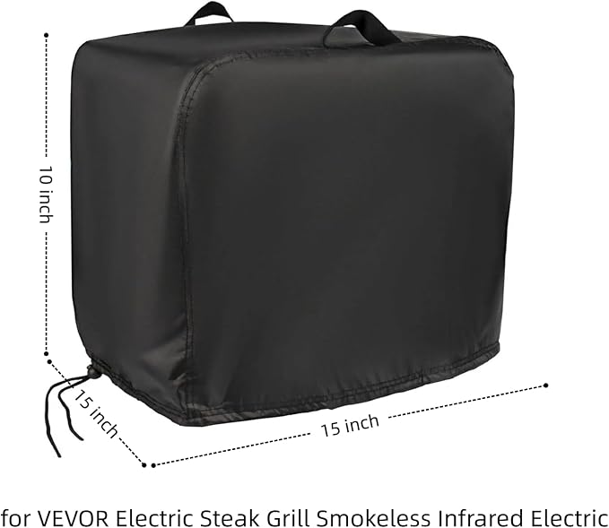15 Inch Pizza Oven Cover for VEVOR Electric Steak Grill,Oven Accessory | 15x15x16,Waterproof Dustproof Heavy Duty Oxford Fabric,for VEVOR Infrared Smokeless Infrared Electric Steak Broiler
