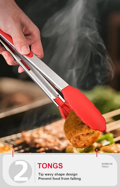 BBQ Grill Tool Set BBQ Accessories, Stainless Steel Grill Tools Grilling Accessories Grill Set Barbecue Grill Accessories for Outdoor Grill, Grill Utensils Grilling Tools Grilling Gifts for Men