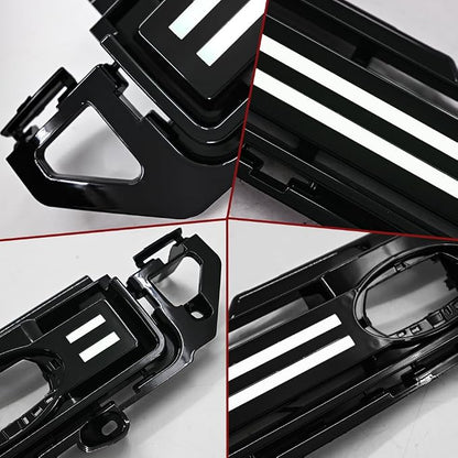 LED Grille Lights for 2020-2025 Land Rover Defender 90 110 130 Front Grill Trim Strips Light with Start Up Animation DRL Lighting Replacement Accessories (White)
