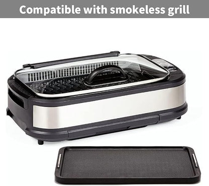 Flat Top Griddle for Stovetop, Non-Stick Griddle Grill Pan, Stove Top Grill,14.96" x 8.66", Works with Power XL,Chefman, Carl Schmidt Sohn, Cusimax, Techwood Smokeless Grill,Aluminum,Dishwasher Safe