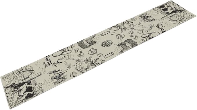 Farm Cow Thanksgiving Fall Table Runner, Tractor Milk Crop Fresh Market Farmhouse Kitchen Dining Table Decoration for Home Party 13x36 Inch