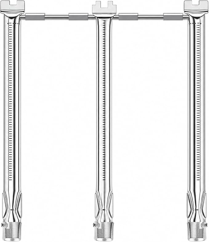 Uniflasy 69787 Grill Burner Tubes for Weber Spirit and GS4 Spirit II 300 Series, Spirit E310 E320 S310 S320 E330 S330 304 Stainless Steel Gas Grills, 18 Inch Grill Burner for Weber Spirit Grill Parts
