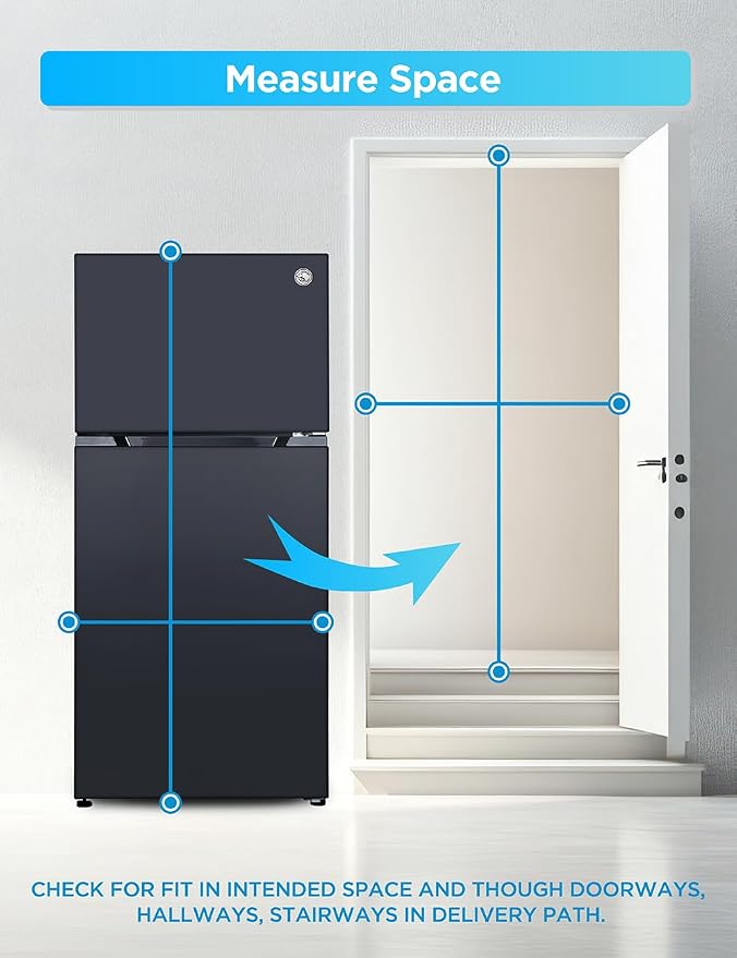 Commercial Cool 20 Cu. Ft. Top Mount Refrigerator with Freezer, 2-Door Refrigerator with Top Freezer and Adjustable Temperature Control, Ice Maker Ready, Energy Star Certified, Black | 2-Door Refrigerator with Top Freezer, Adjustable Temperature Contro...