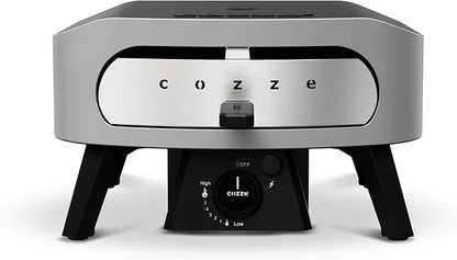 Cozze 13" Classic Portable Outdoor Pizza Oven - Fire & Stonebaked 13 Inch Pizzas in 60 Seconds - 28mbar Propane Gas Oven, Oven Door, Cordierite Pizza Stone, Built-in Thermometer, Gas Hose & Regulator
