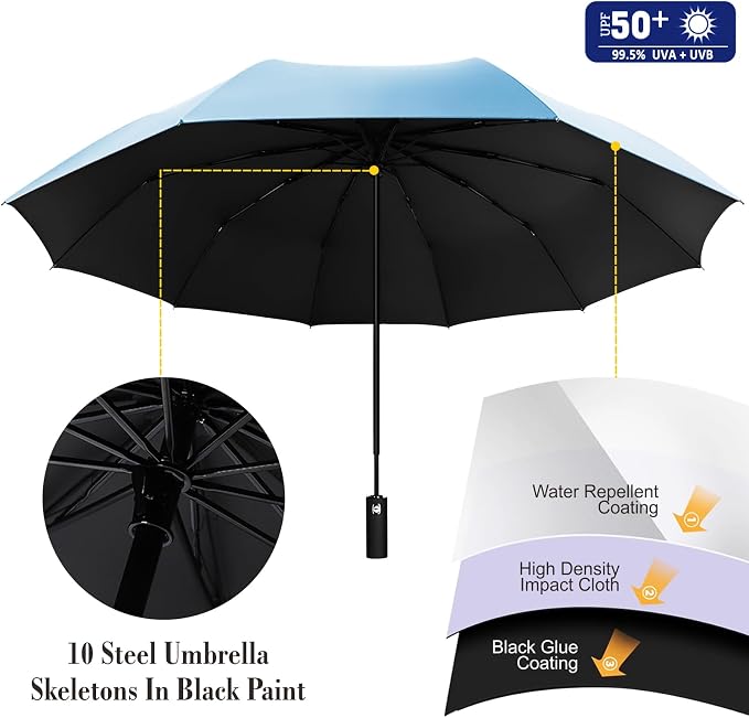 XLINGZA UPF 50+ Beach Umbrella with Adjustable Universal Clamp
