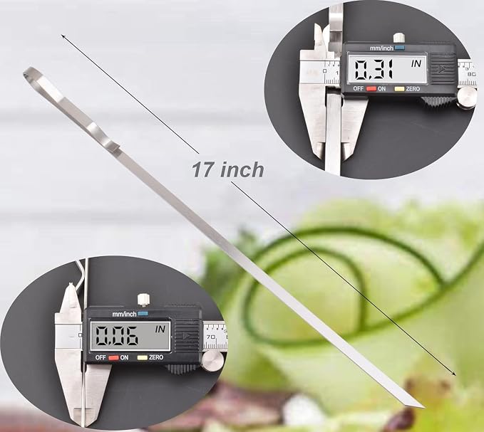 17 Inch Long Stainless Steel Skewers for Kabobs,HONSHEN Flat Shish Kabob Barbecue Skewers with Nylon Storage Bag - Metal BBQ Skewers for Grilling Meat, Chicken, Shrimp, Vegetables - 10 Pack