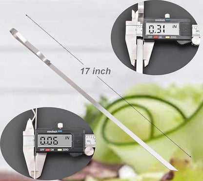 17 Inch Long Stainless Steel Skewers for Kabobs,HONSHEN Flat Shish Kabob Barbecue Skewers with Nylon Storage Bag - Metal BBQ Skewers for Grilling Meat, Chicken, Shrimp, Vegetables - 10 Pack