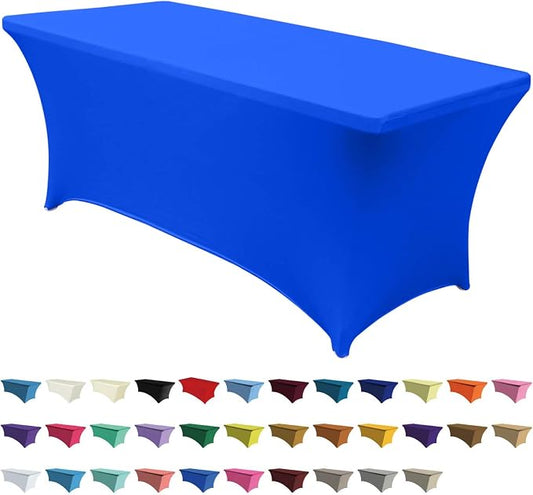 ABCCANOPY 6FT Spandex Table Cover, Stretch Fitted Tablecloth, Royal Blue | Rectangular Tight, Fitted, Washable and Wrinkle Resistant Table Protector for Wedding, Banquet,Birthday, Party, Event