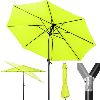 Tempera Patio Market Outdoor Table Umbrella with Push Button Tilt and Crank, Large Sun Umbrella with Sturdy Pole & Fade Resistant Canopy, Easy to Set