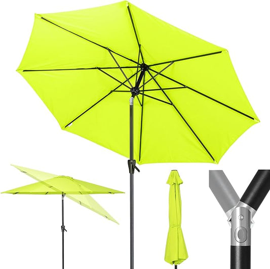 Tempera Patio Market Outdoor Table Umbrella with Push Button Tilt and Crank, Large Sun Umbrella with Sturdy Pole & Fade Resistant Canopy, Easy to Set
