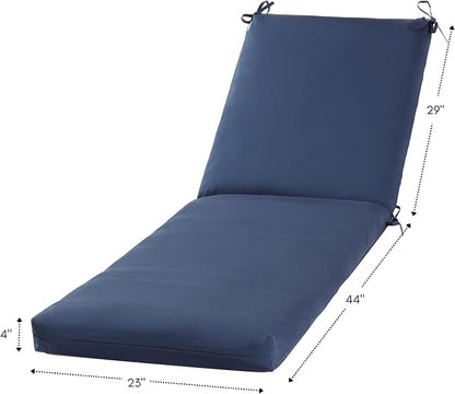 Outdoor Reversible Chaise Lounge Chair Cushion, Midnight