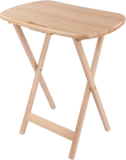 Winsome Lucca Set of 4 Foldable Snack Tables with Storage Rack, Easy to Store Portable Fold Up Table Set for Kitchen, Living Room TV Dining, Crafts, Puzzles, Work from Home