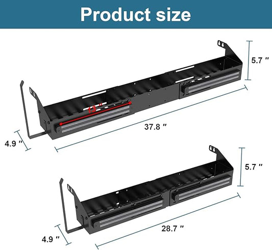 Adjustable Front Griddle Caddy for Blackstone 28" 30“ 36" Griddles, Grill Caddy with Paper Towel Holder & 2PCS Magnetic Tool Holders for Blackstone Griddle Accessories, Space Saving Tool/Bottle Shelf