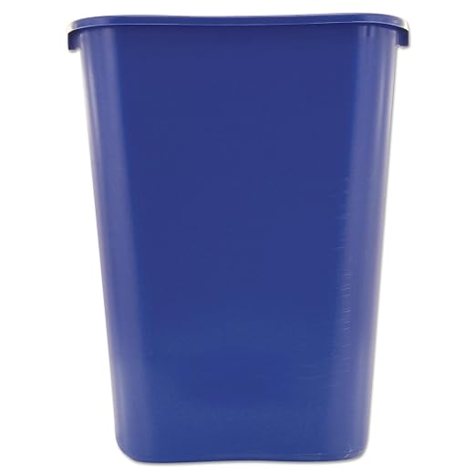 Rubbermaid Commercial Products Deskside Recycling Can, 10.25-Gallon/41-Quart, Blue Recycling Symbol, Plastic, for Bedroom/Bathroom/Office/Under Desk/Sink, Pack of 12